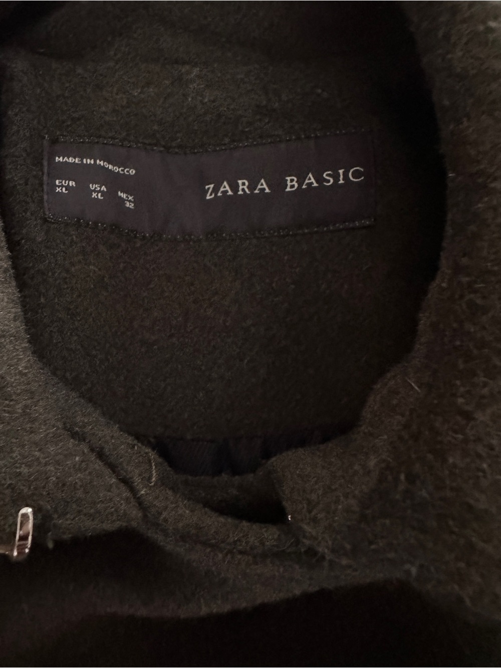ZARA Double-Breasted Olive Wool Pea Coat - Picture 5 of 12